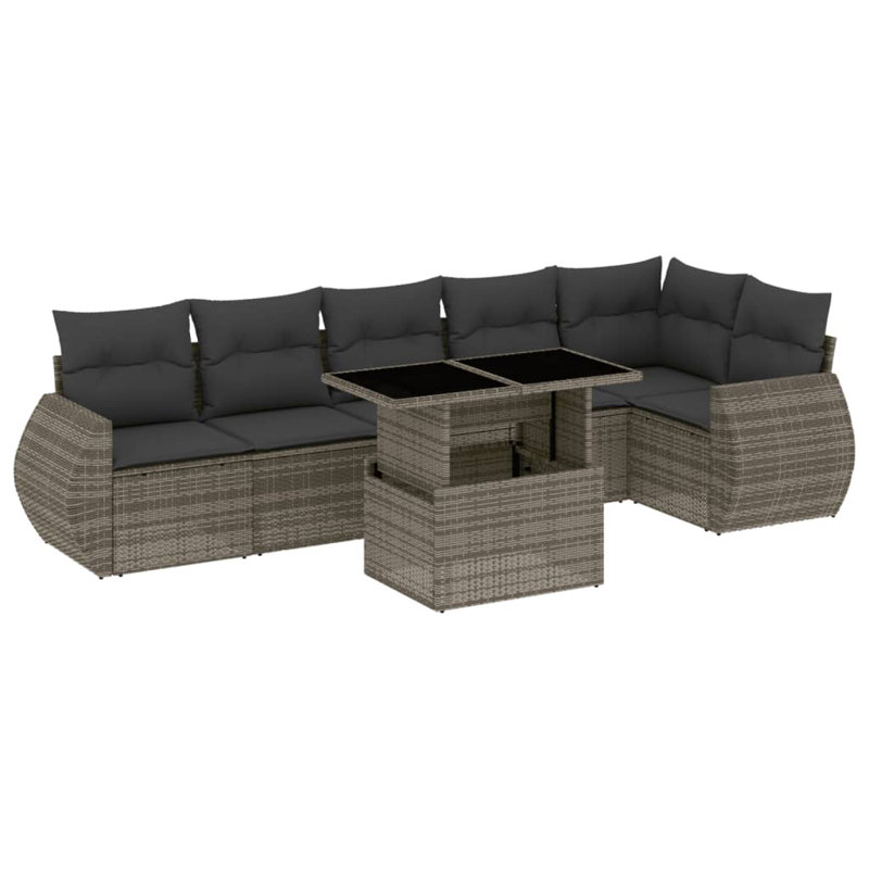 Vidaxl Garden Sofa Set Grey, Dark Grey