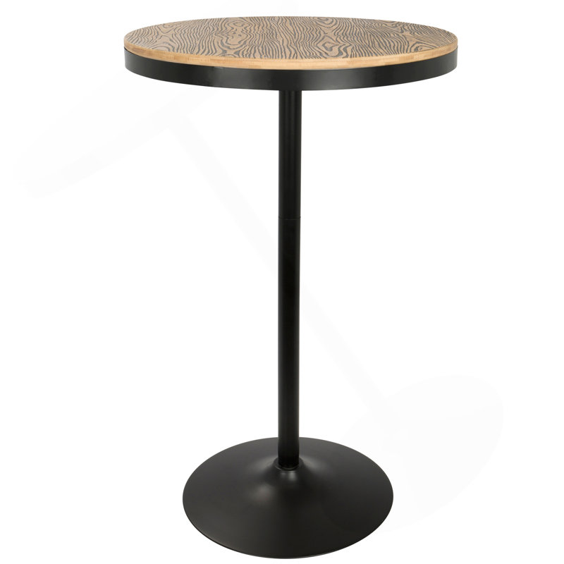 Table de bar / coin-repas réglable Dakota de couleur noire par Lumisource, H 43 po x L 27 po x l 27 po, Noir, Bois