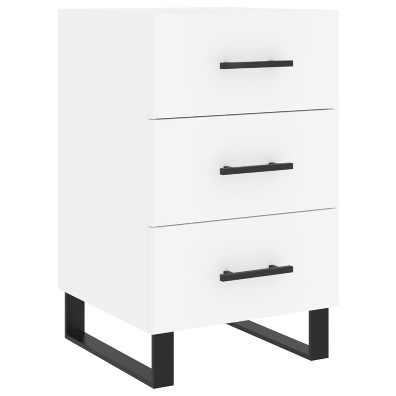 Mazari 40cm W Iron Bedside Table, White