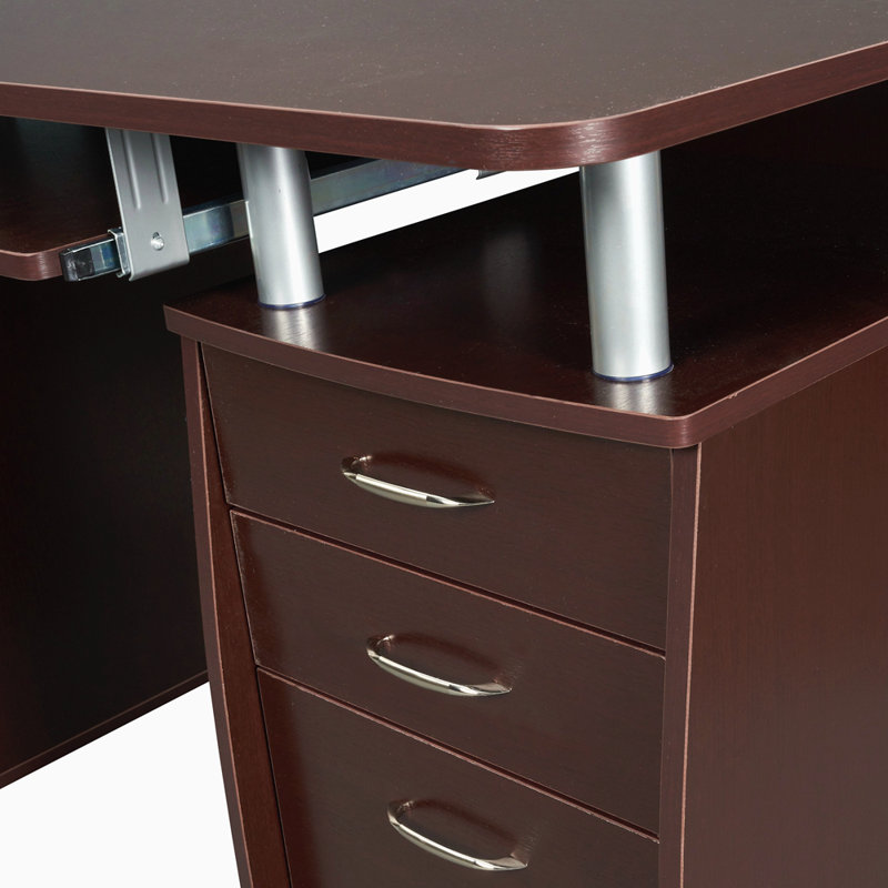Techni Mobili Complete Workstation Computer Desk With Storage, Brown