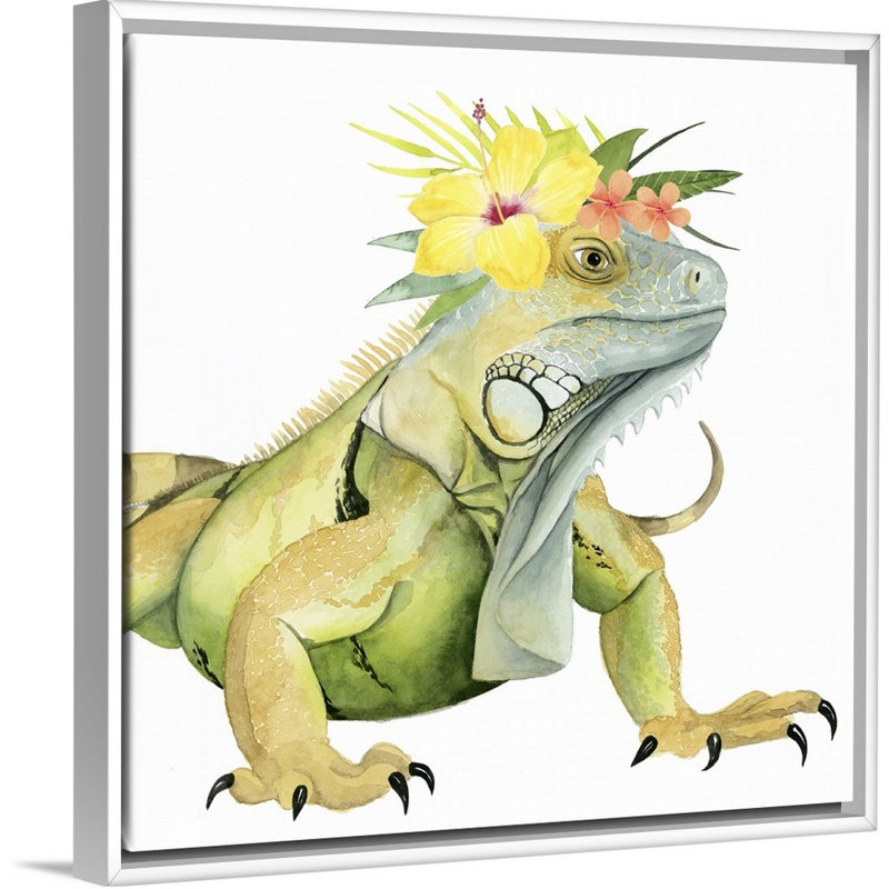 Art de halo iv tropical Seybert, H 20 po x l 20 po x P 1,75 po, Cadre flottant blanc