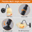 Applique murale à pile 1 lumière W6 de style Mid-Century noir à pile avec abat-jour en tissu beige à intensité variable et à intensité variable rechargeable