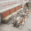 Banquette en similicuir pour restaurant