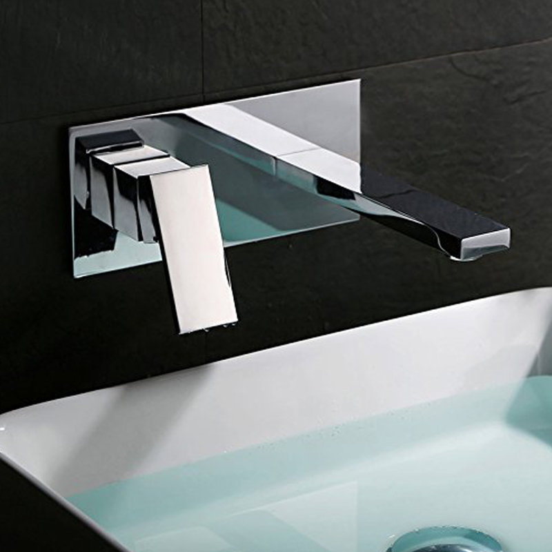 Bathroom Vanity faucet, Vanities Faucets Wall Sink Faucet Single Hole with Left-Handed, Chrome