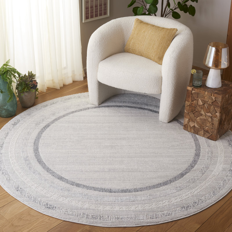 Maxximus Performance Striped Rug, Round 6'7"