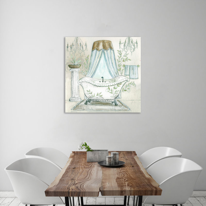 French Dressing Room: Aqua Bath II - impression sur toile tendue, H 48 po x l 48 po x P 1,5 po