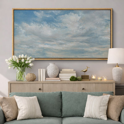 Vaste ciel bleu rempli de nuages, reproduction sur toile