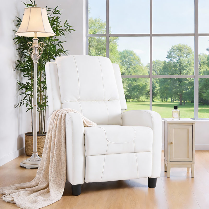 Single Recliners Recliner Armchair Reclining Chair, White