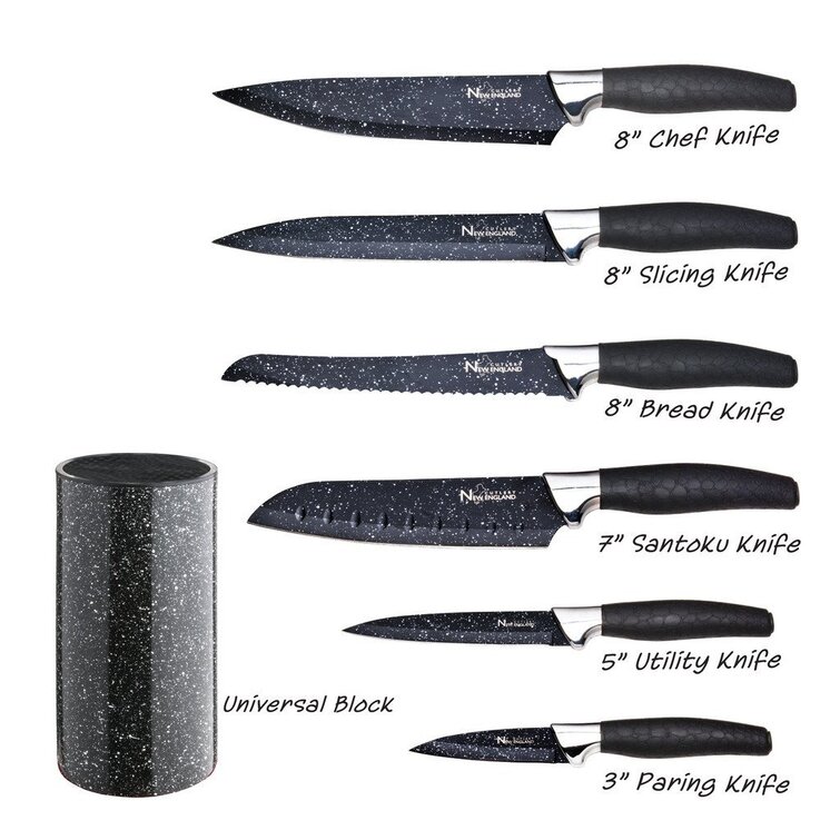 Kitchen Knife Set 7 Piece High Carbon Stainless Steel Knife Block Set With  Knife