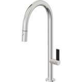 Pull-Down Kitchen Faucet With Button Sprayer - High Arc Spout