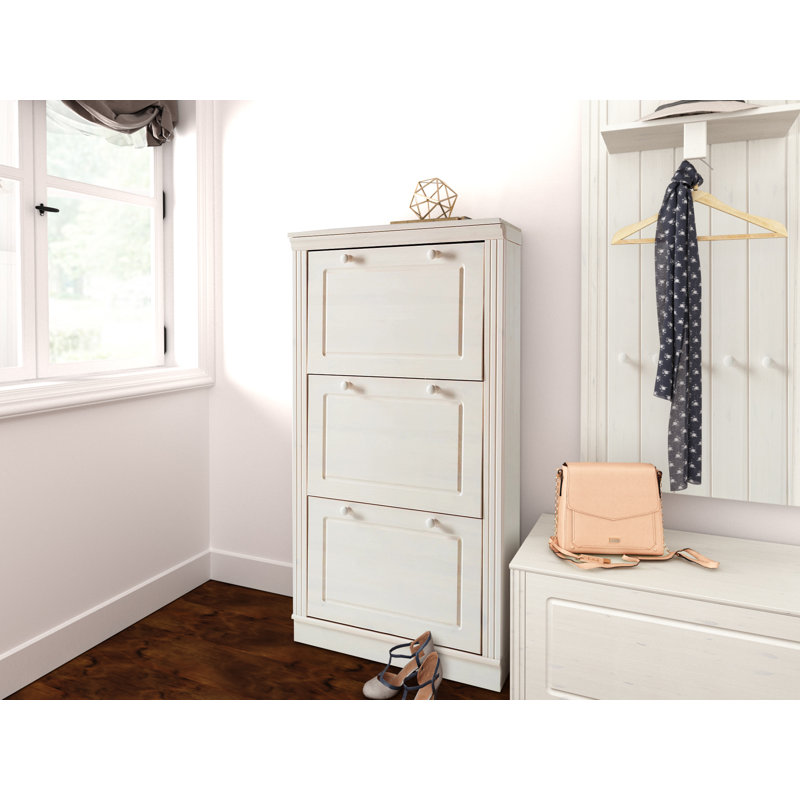 Anita 24 Pair Shoe Storage Cabinet, White