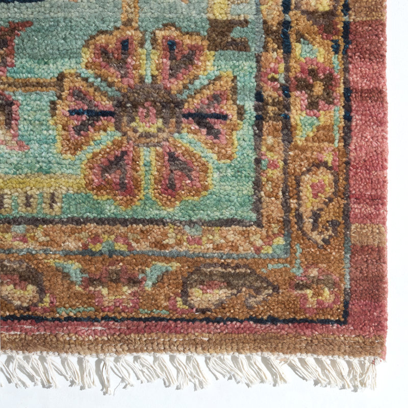 Jaipur Living Afri JIN03 Handknotted Medallion Pink and Teal Runner Rug (3'x10'), Rectangle 6' x 9'