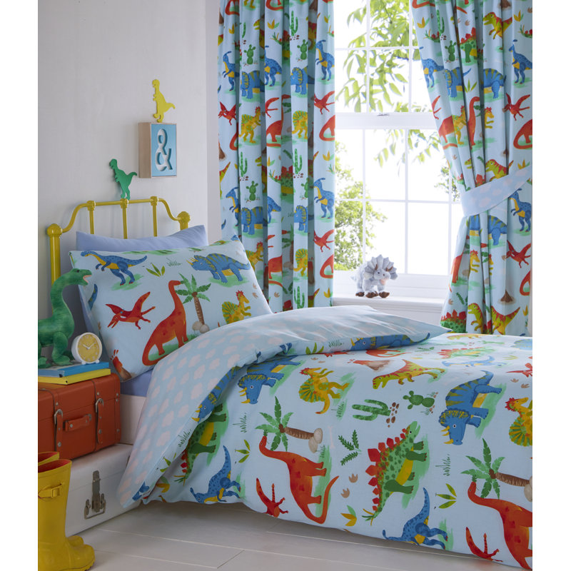 Oriol Blue/Orange/Green 56 TC Reversible Duvet Cover Set, 200 x 200cm Duvet Cover + 2 Standard Pillowcases