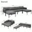 Ensemble de conversation pour l'extérieur, ensemble de meubles de patio en aluminium 6 pièces avec coussins amovibles