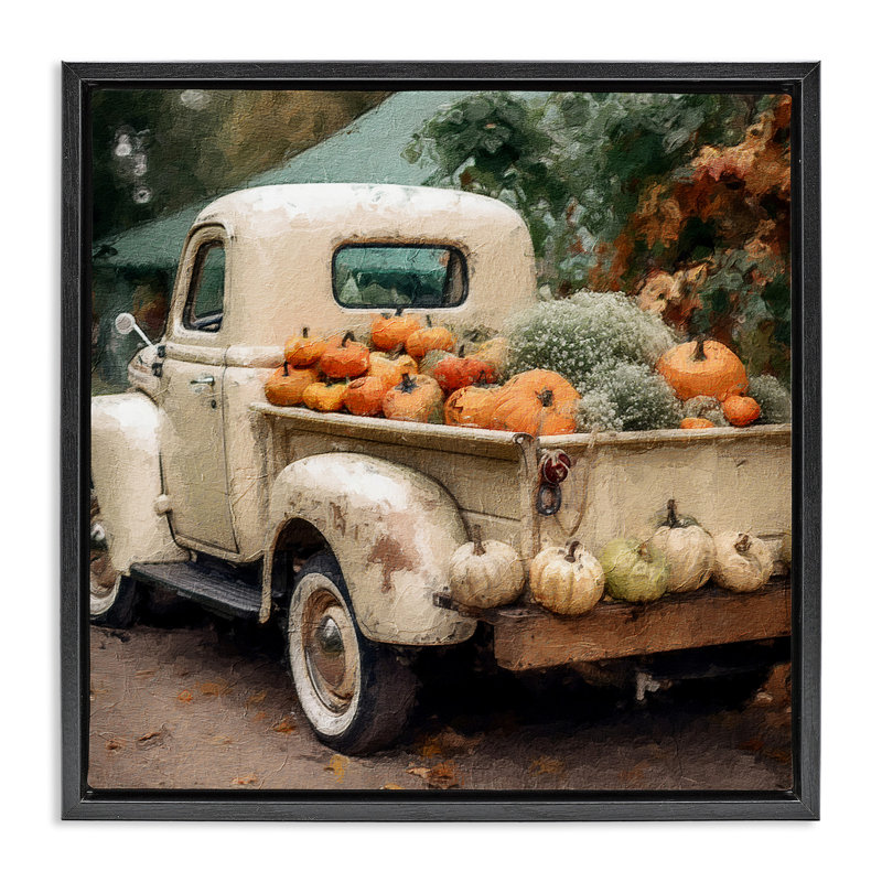 Camion citrouille et gourde, H 18 po x l 18 po, Noir
