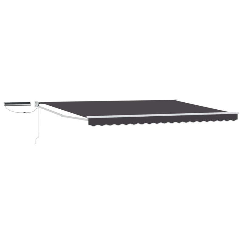 VidaXL Polyester Cover Retractable Patio Awning, Anthracite/White, 165cm H x 500cm W x 300cm D