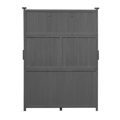 Fir Wood Potting Bench with Storage Shelf Drawer And Cabinet For Garden
