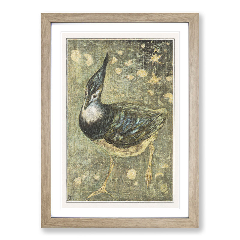 Kievit Bird by Theo Van Hoytema - Picture Frame Painting, 48cm H x 36cm W x 2cm D, Oak Framed