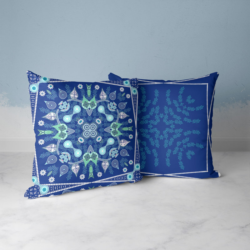 Housse et insert de coussin décoratif carré intérieur / extérieur en polyester / mélange de polyester Vine Visions