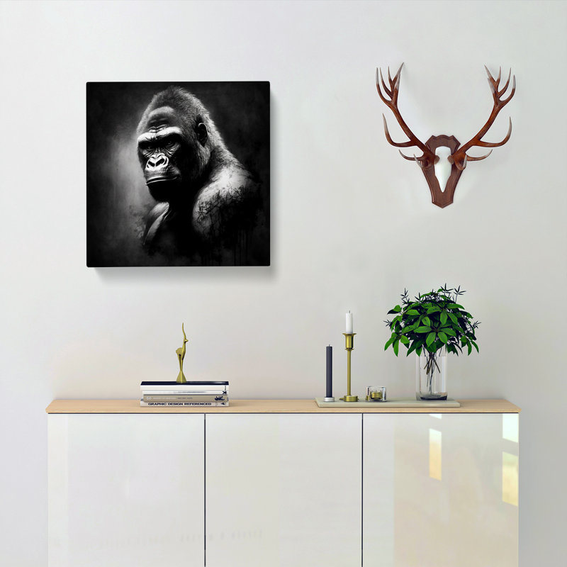 Gorilla Drawing - Wrapped Canvas