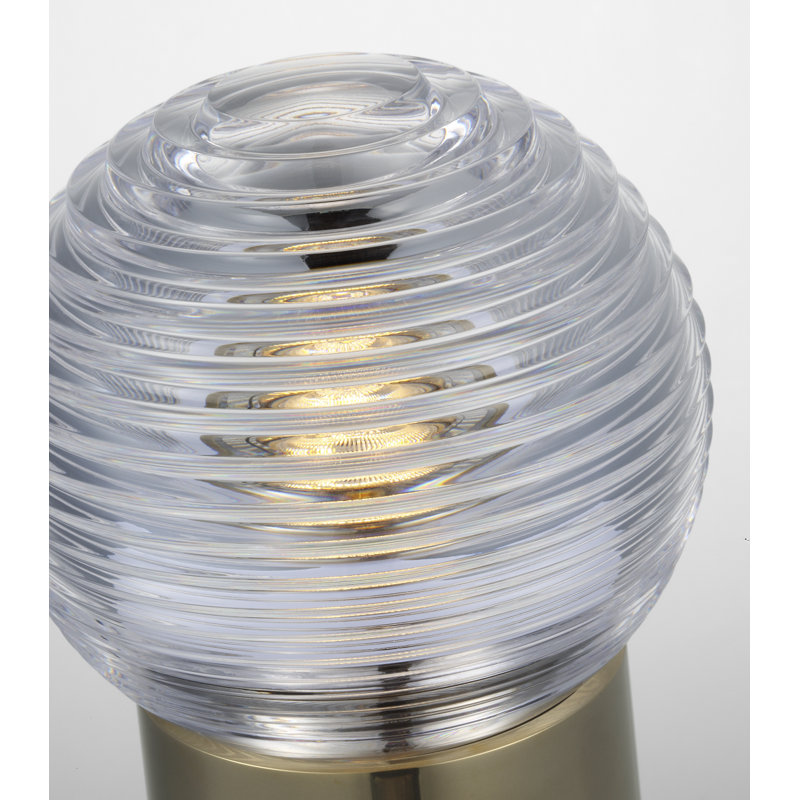 Waterford Circon 7" Rechargeable Accent Lamp  with Clear Crystal, Black