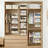 2 Pack 4-Shelf Hanging Closet Organizer Beige Non-Woven Trapezoid Storage Shelves with Hooks 12x10x47 Inches