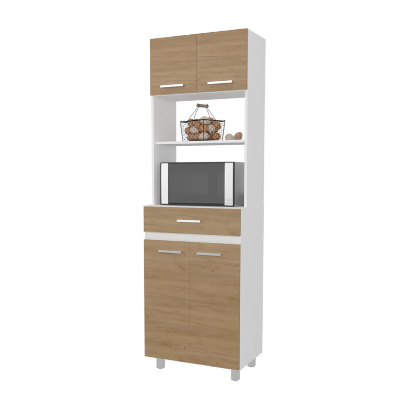 White 4-Door 1-Drawer Kitchen Storage Cabinet