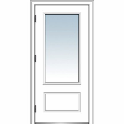 Clear Glass Primed Fiberglass Prehung Front Entry Door -  Verona Home Design, ZZ364657R