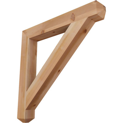 5 1/2"W x 48"D x 48"H Traditional Craftsman Smooth Bracket, Western Red Cedar