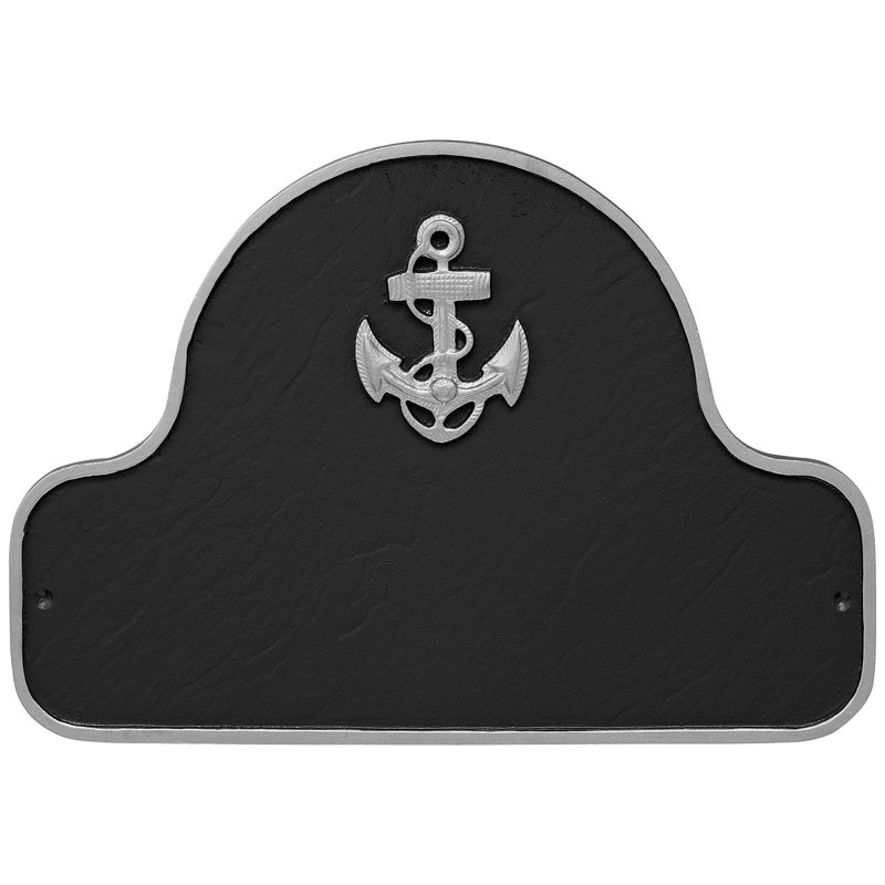 Plaque d'adresse Anchor Arch, Noir/argenté, Oui
