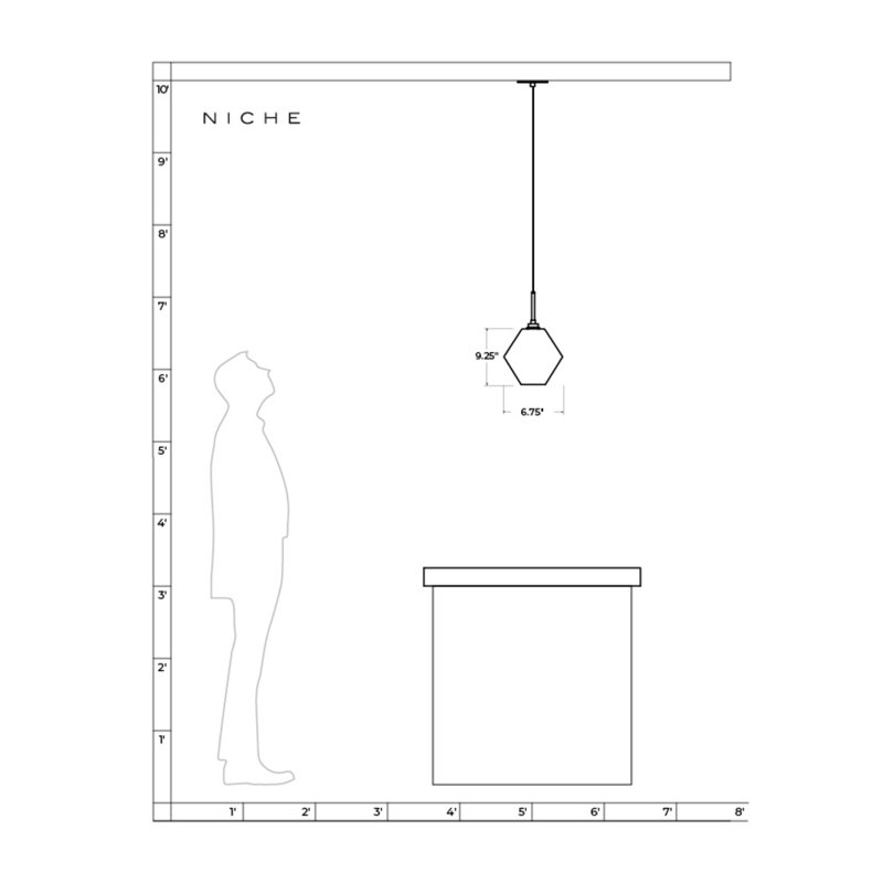 Trove 1 - Light Pendant, Gray