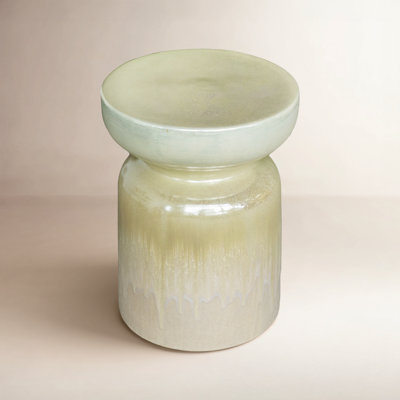 Flavia Reactive Glaze Ceramic End Table by Birch Lane