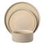 Service de vaisselle 12 pièces Gibson Elite Redrock Canyon pour 4 personnes, assiettes et bols en glacis réactif, va au lave-vaisselle et au micro-ondes, taupe-129010944