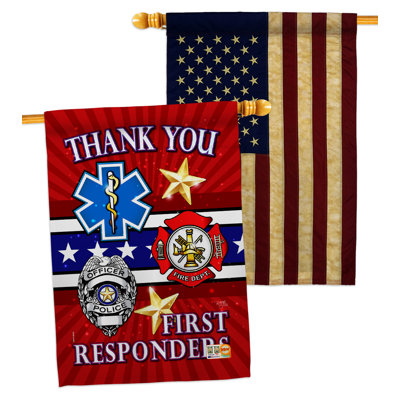 Double Sided 40'' H x 28'' W Polyester Independence Day House Flag