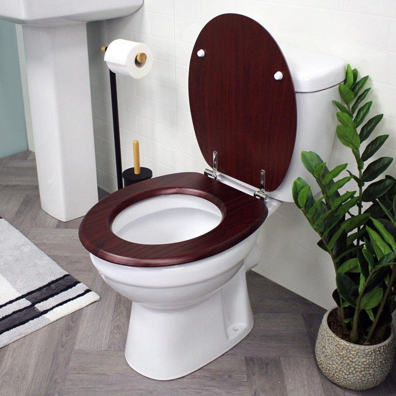 Oxford Round Standard Toilet Seat, Mahogany