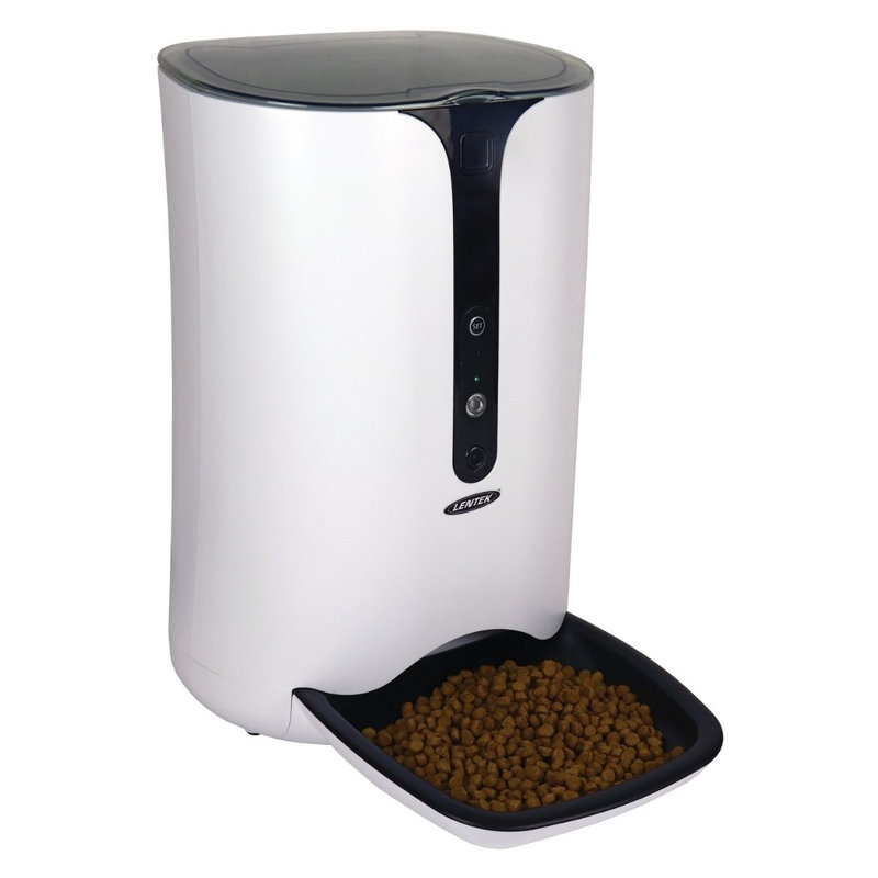 Lentek Smart Programmable Pet Food Dispenser with 720P Camera - White