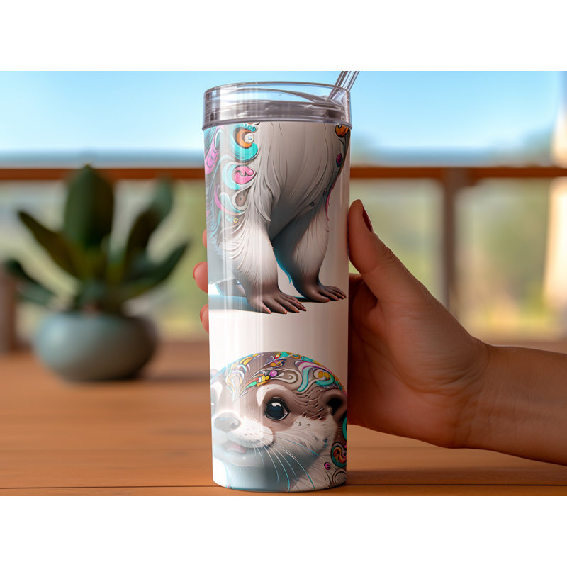 Choose Handmade Tumblers 591ml Vacuum Insulated Stainless Steel (18/8) Travel Tumbler with Straw