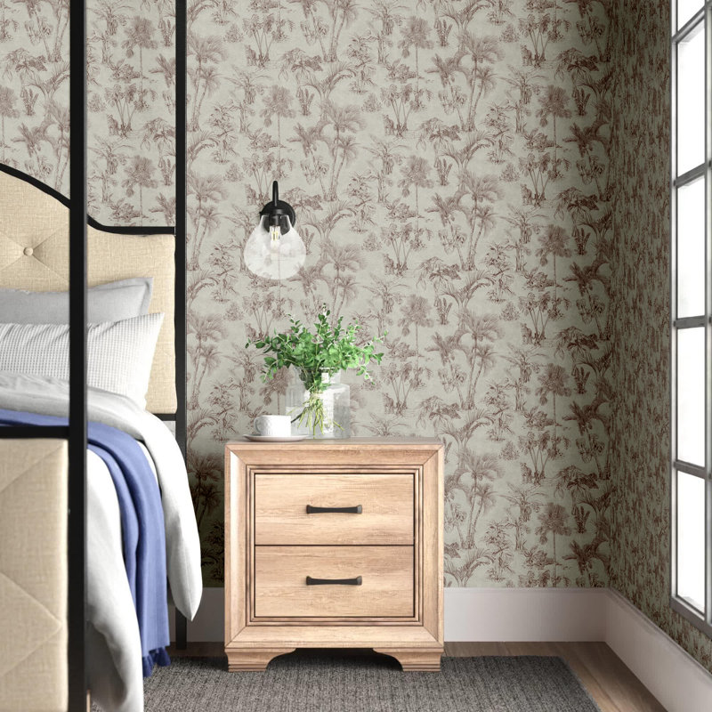 Zapata Non-Pasted Vinyl Wallpaper Roll, Merlot
