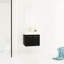Meuble-lavabo de salle de bain avec lavabo - 24 po, lavabo en résine épaisse, charnières à fermeture en douceur, leurre châtaignier noir 24 po, désirs modernes, fermeture minimalement observable