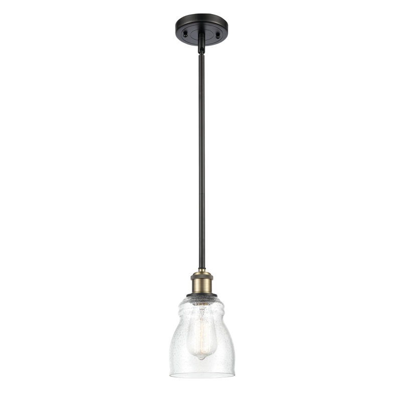 Mccarver 1 - Light Single Pendant, 6 Watt Vinage LED Bulb, Seedy, Black Antique Brass