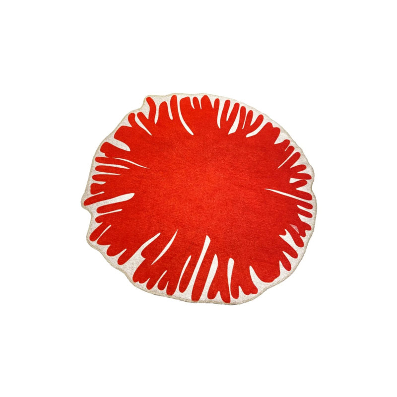Coral Pattern Decorative Washable Carpet, Novelty 2'8" x 2'8"