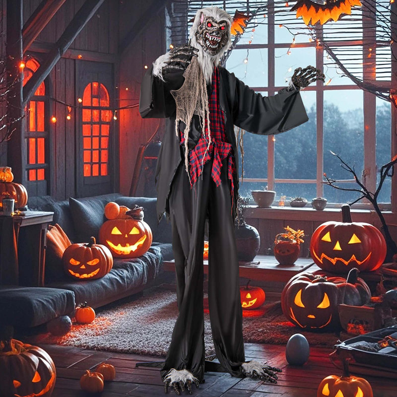  Loup-garou de 8,2 pi avec des yeux illuminés Halloween
