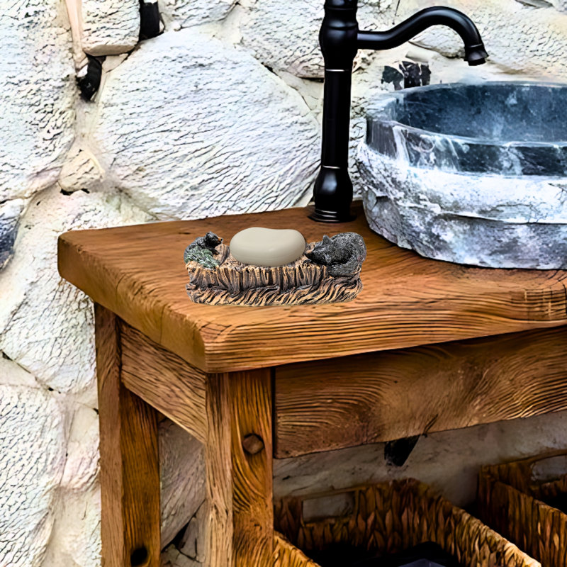 Porte-savon en résine rustique avec porte-savon