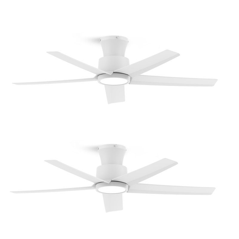2pcs 44-inch Ceiling Fan With Led Light White, White