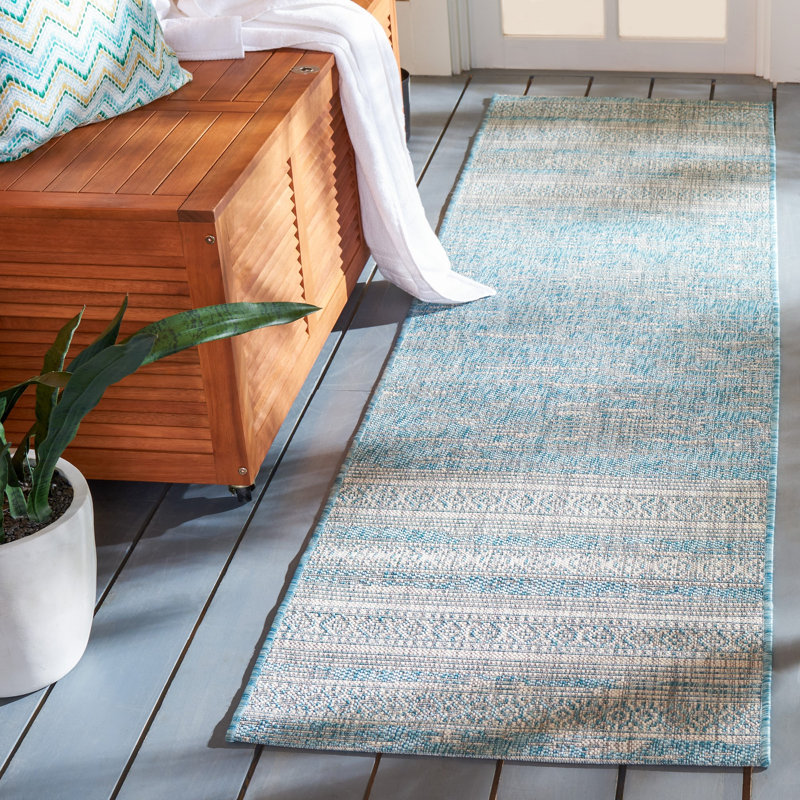 Amarien Performance Striped Indoor/Outdoor Area Rug, Runner 2'3" x 8'