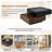 Multi-functional Square 360°Rotating Coffee Table with 2 Drawers, High Gloss 2-Tier Centre Table with Swivel Tabletop and Storage, Walnut Table Frame Side Table for Living Room, Black