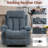 Recliner Chair with Vibration Massage and Heat, 360° Swivel Rocking Chair for Adults, Ergonomic Lounge Chair with Rocking Function and Side Pocket, Cup Holders, Blue-271861384