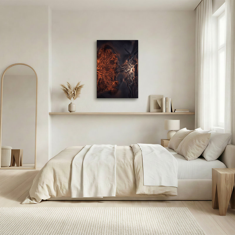 Rouille et rivière d'argent, photographie aérienne sur toile Delta, H 36 po x l 24 po