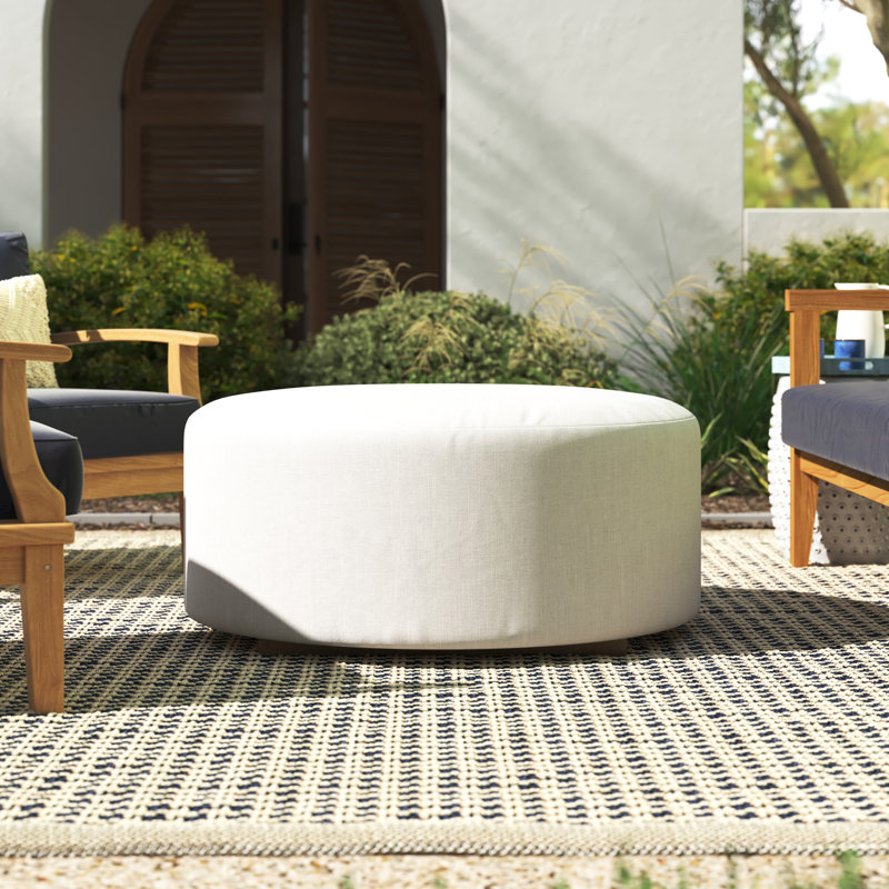 Ottoman, Gray, Spectrum Cayenne Sunbrella® Plainweave