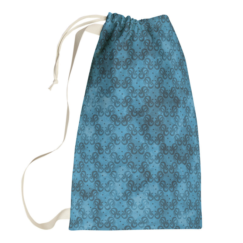 Leffel Laundry Hamper with Handles, Small ( 64" H x 20" W x 1.5" D), Blue
